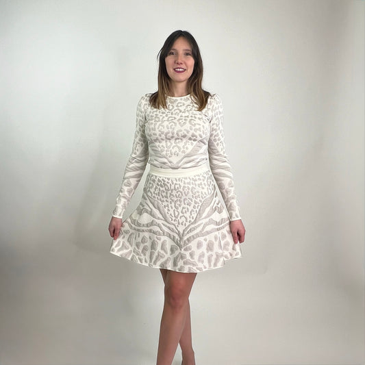 ROBERTO CAVALLI Completo maculato bianco e argento