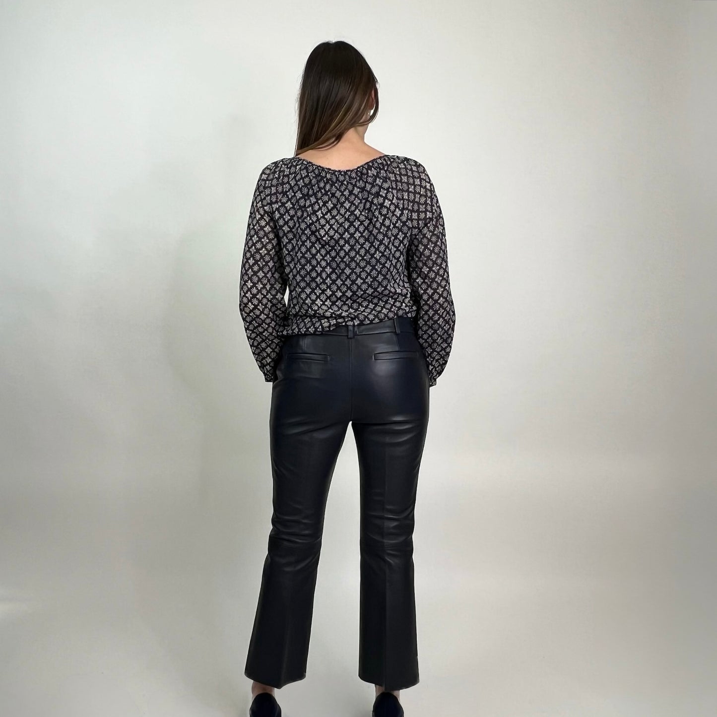 BOSS Pantaloni in pelle blu scuro