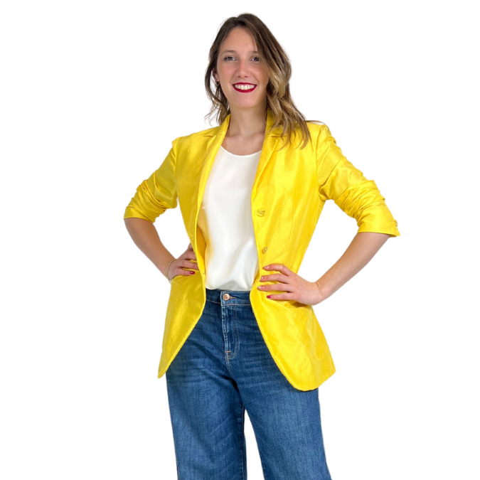 ROMEO GIGLI Blazer in seta giallo