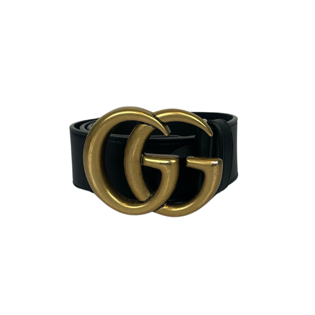 GUCCI Cintura in pelle con fibbia doppia G boutiquepelfini