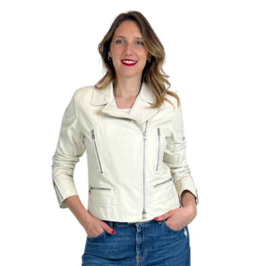 SYLVIE SCHIMMEL Giacca biker bianca