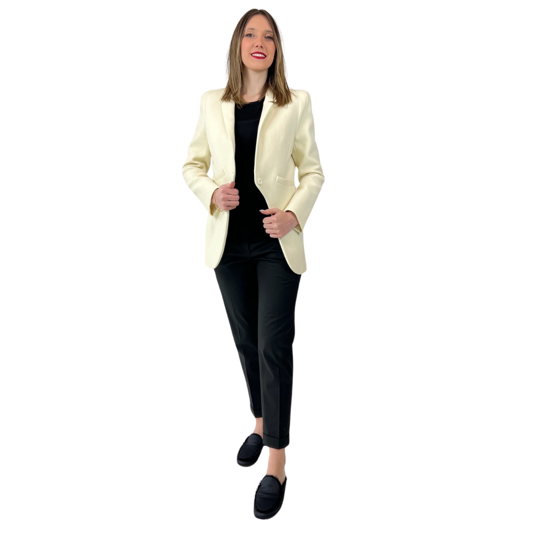 CARVEN Giacca lunga panna
