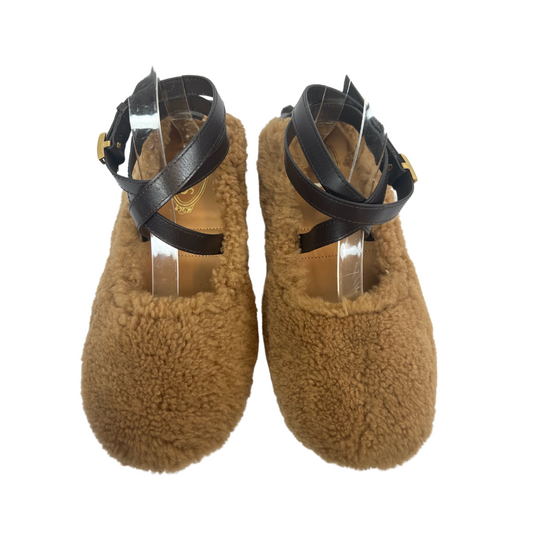 TOD'S Ballerina in montone biscotto