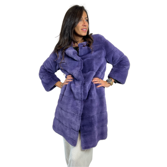 SAMUELE CIPRIANI Cappottino in visone glicine