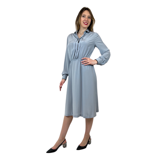 PIERRE BALMAIN Abito in seta azzurro