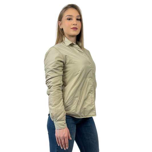 Giacca camicia piumino leggero color beige Aspesi