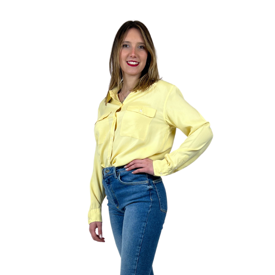 ASPESI Camicia in seta gialla