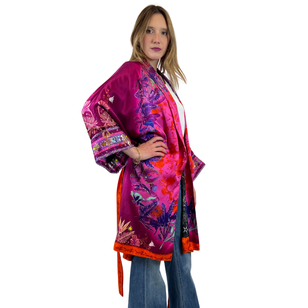CAMILLA Kimono fantasia fucsia