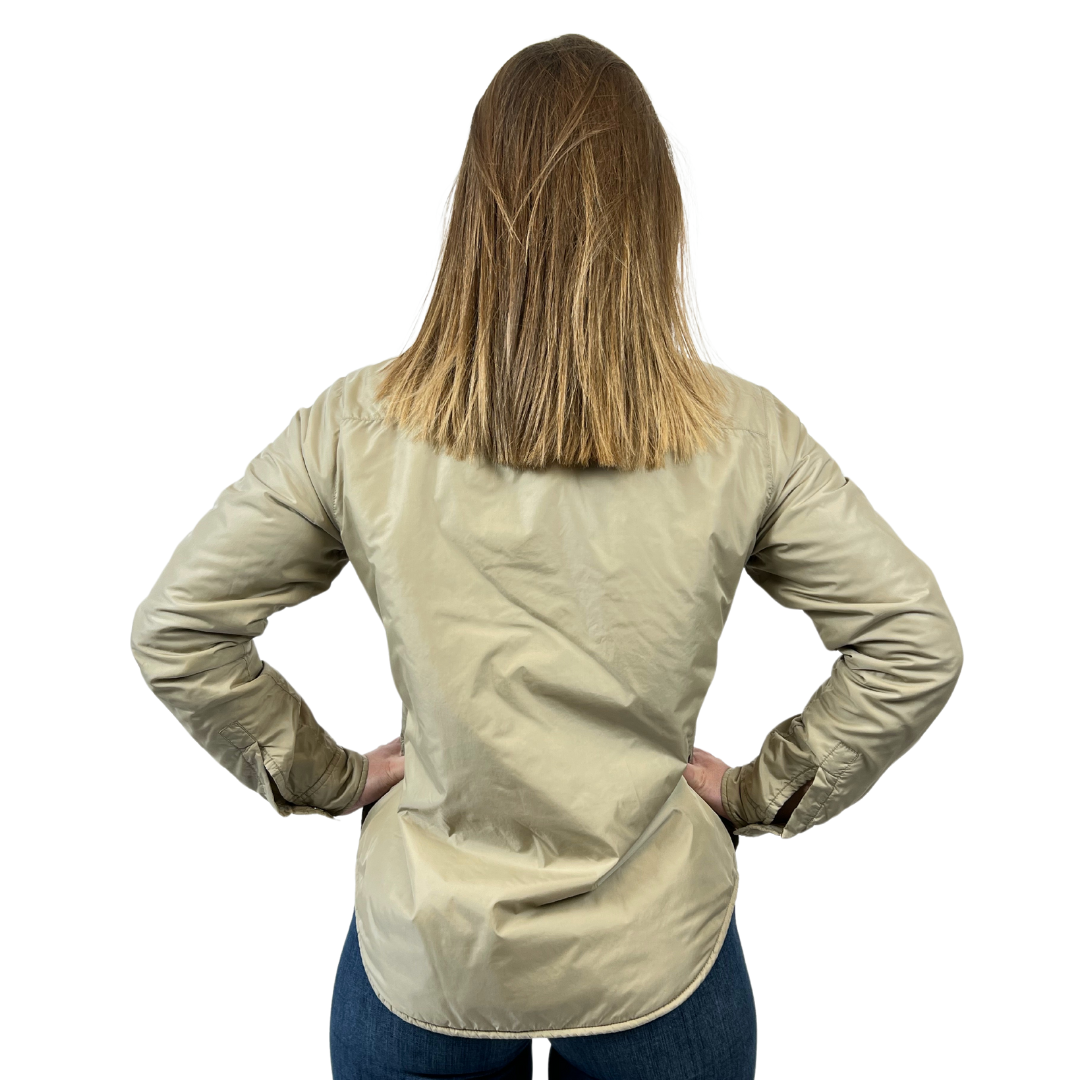 Giacca camicia piumino leggero color beige Aspesi