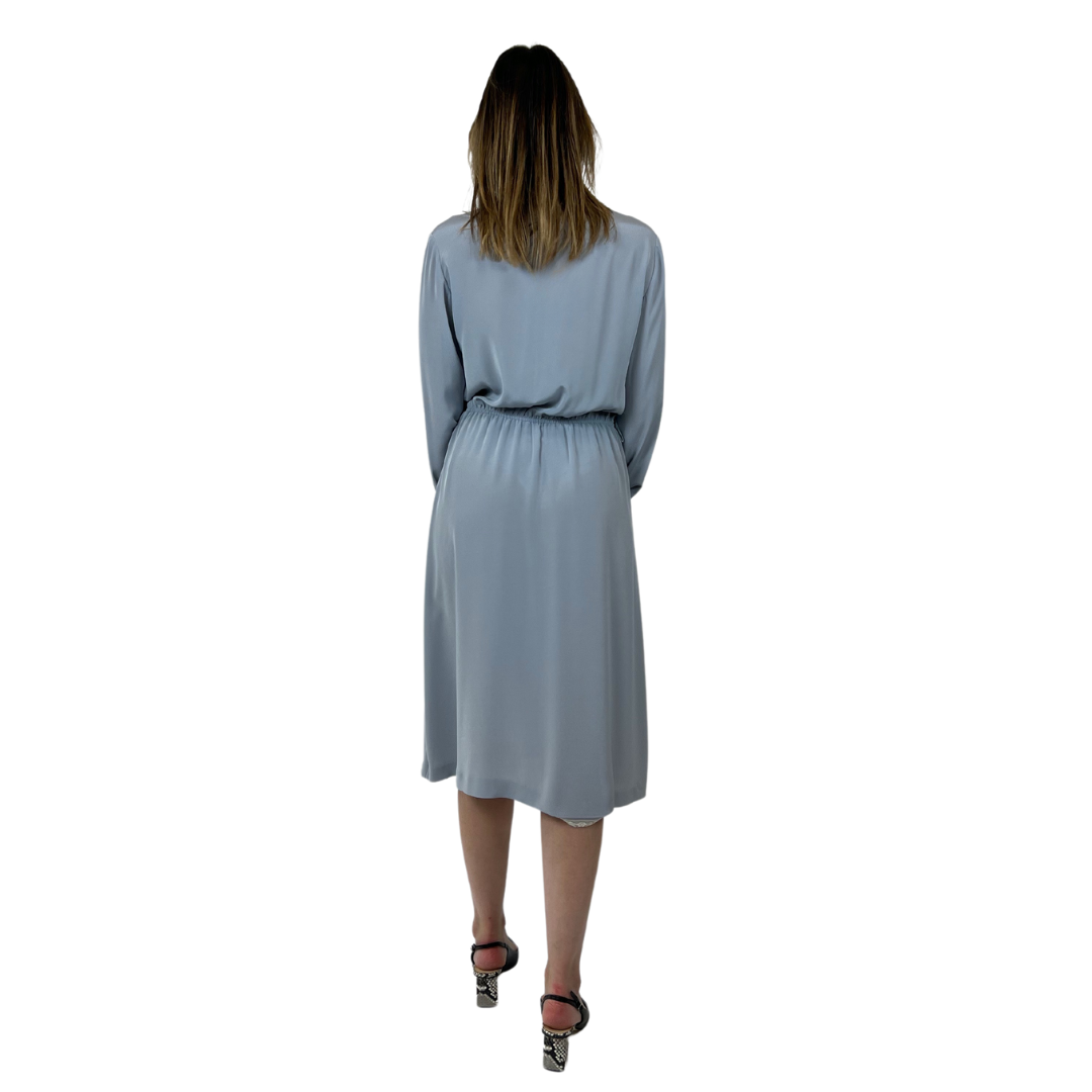 PIERRE BALMAIN Abito in seta azzurro