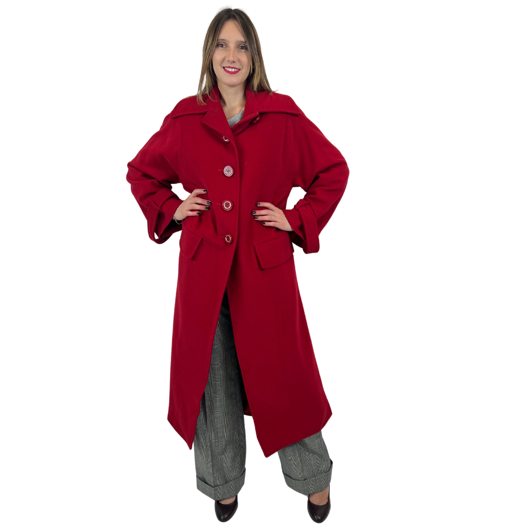 VALENTINO Cappotto lungo rosso vintage