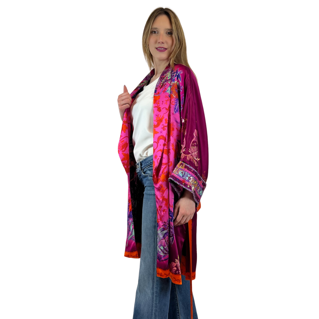 CAMILLA Kimono fantasia fucsia
