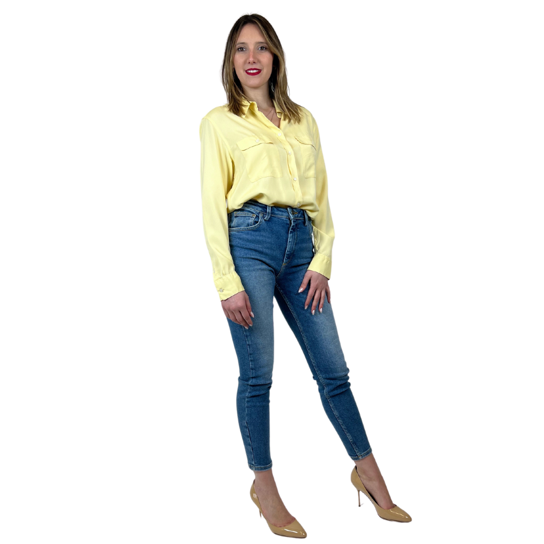 ASPESI Camicia in seta gialla