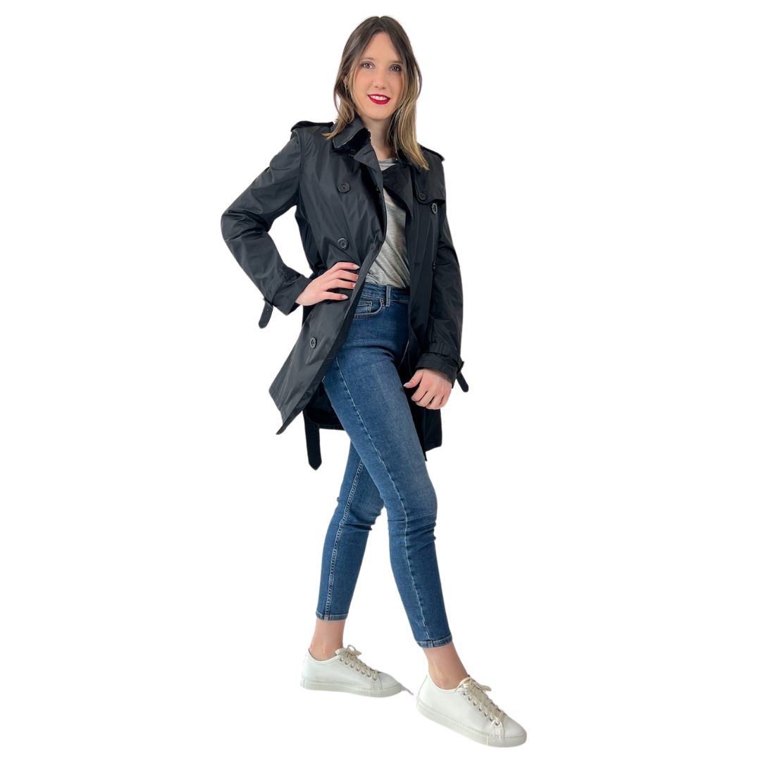BURBERRY Trench nero in nylon