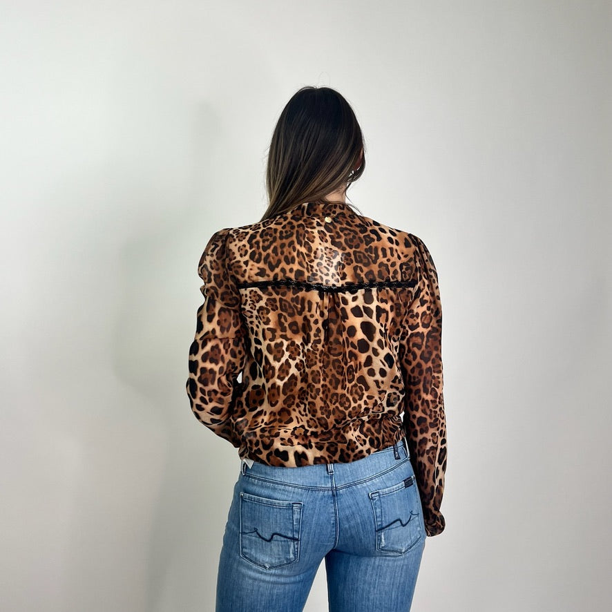 LIU JO Camicia maculata con fiocco