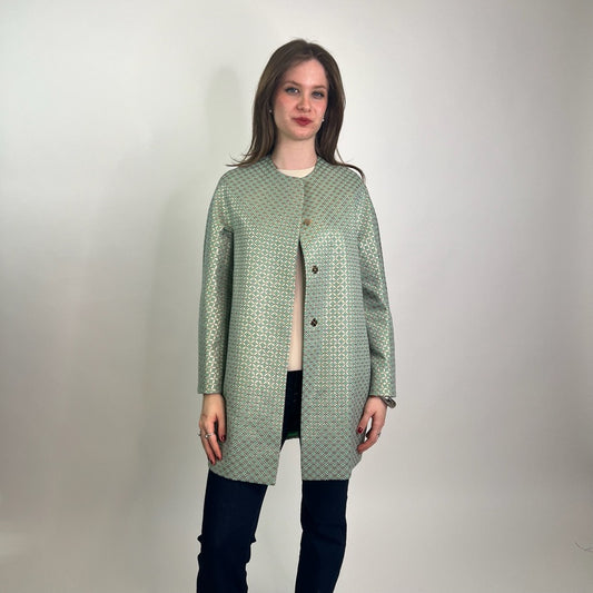 HANNAJ Soprabito tessuto jaquard verde menta
