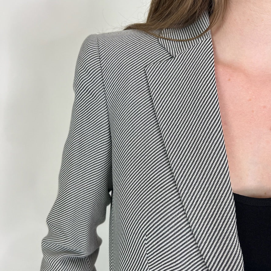 EMPORIO ARMANI Blazer rigato bianco nero