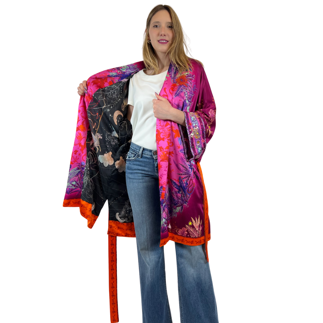 CAMILLA Kimono fantasia fucsia