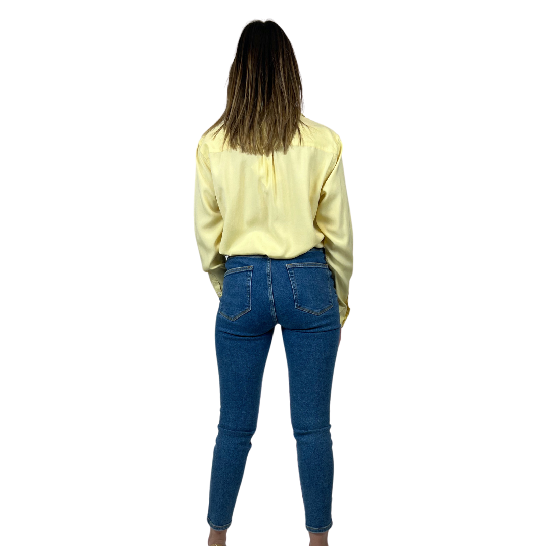 ASPESI Camicia in seta gialla