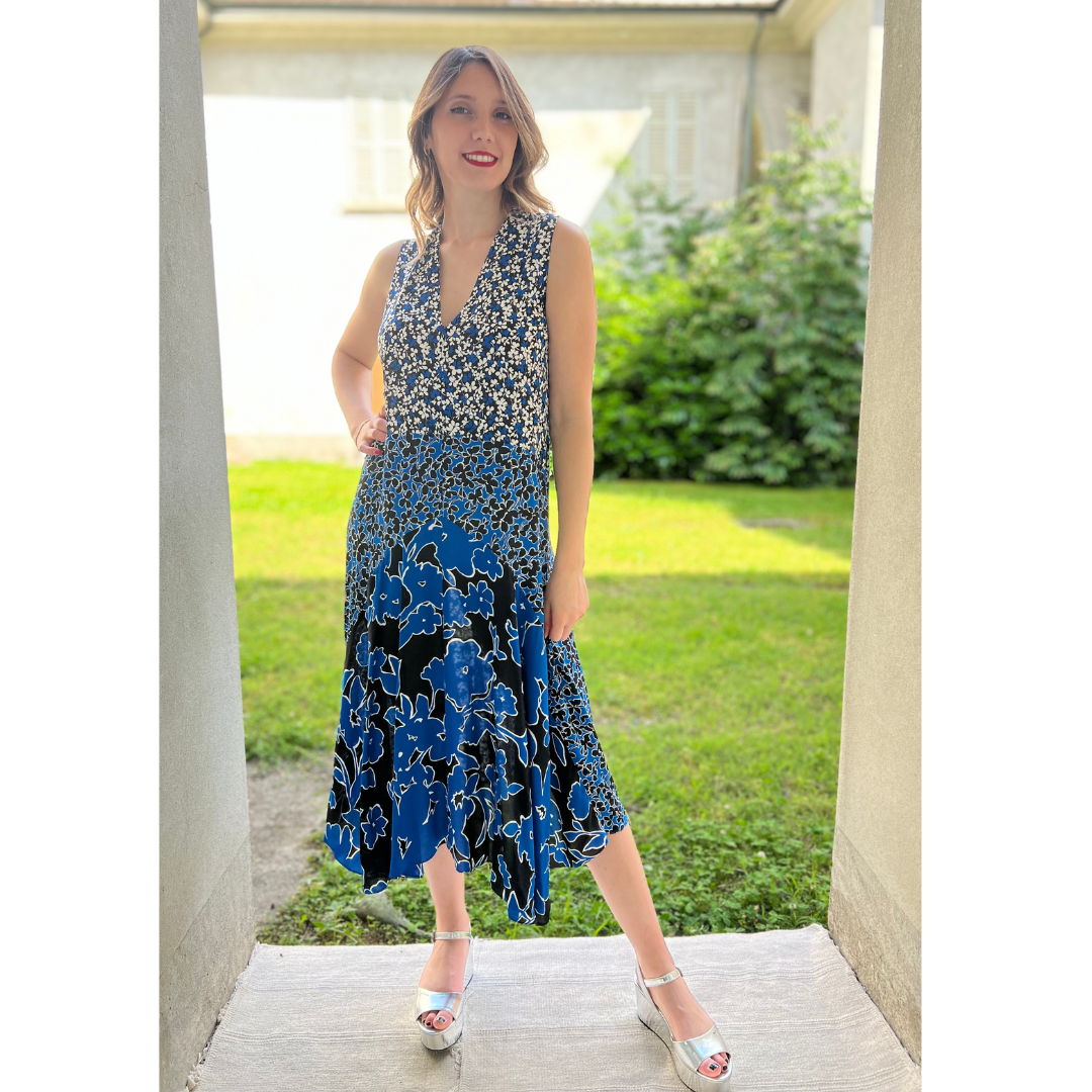 MICHAEL KORS Abito in seta bluette