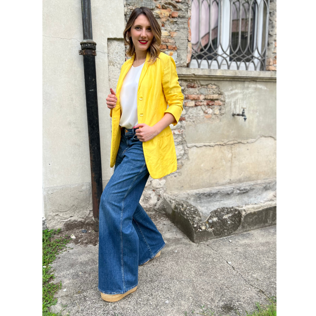 ROMEO GIGLI Blazer in seta giallo