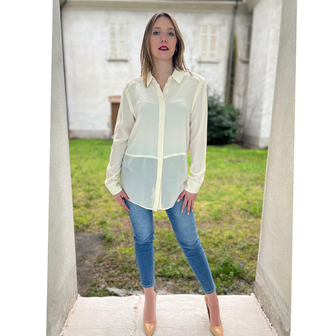 ALEXANDER WANG Camicia lunga semitrasparente