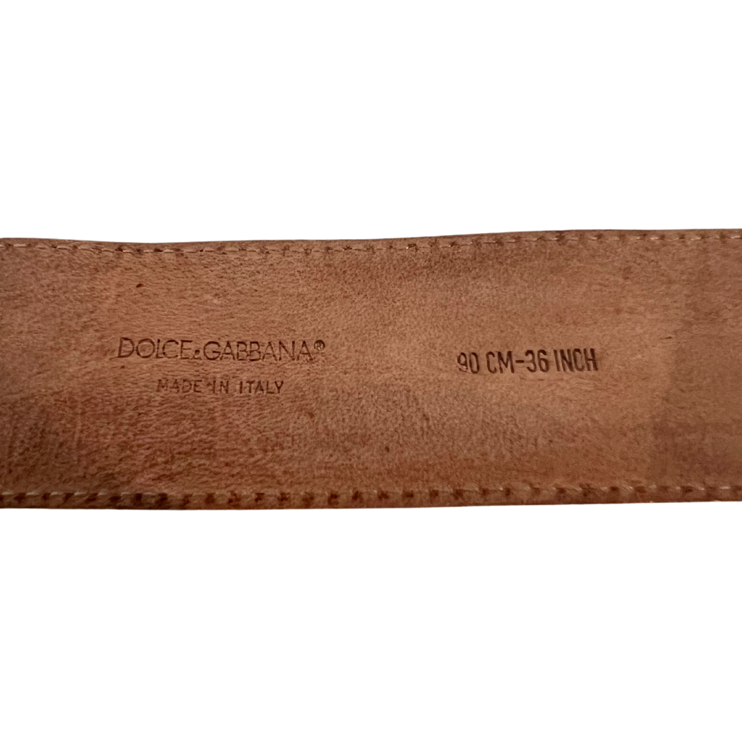 DOLCE & GABBANA Cintura panna con cristalli colorati