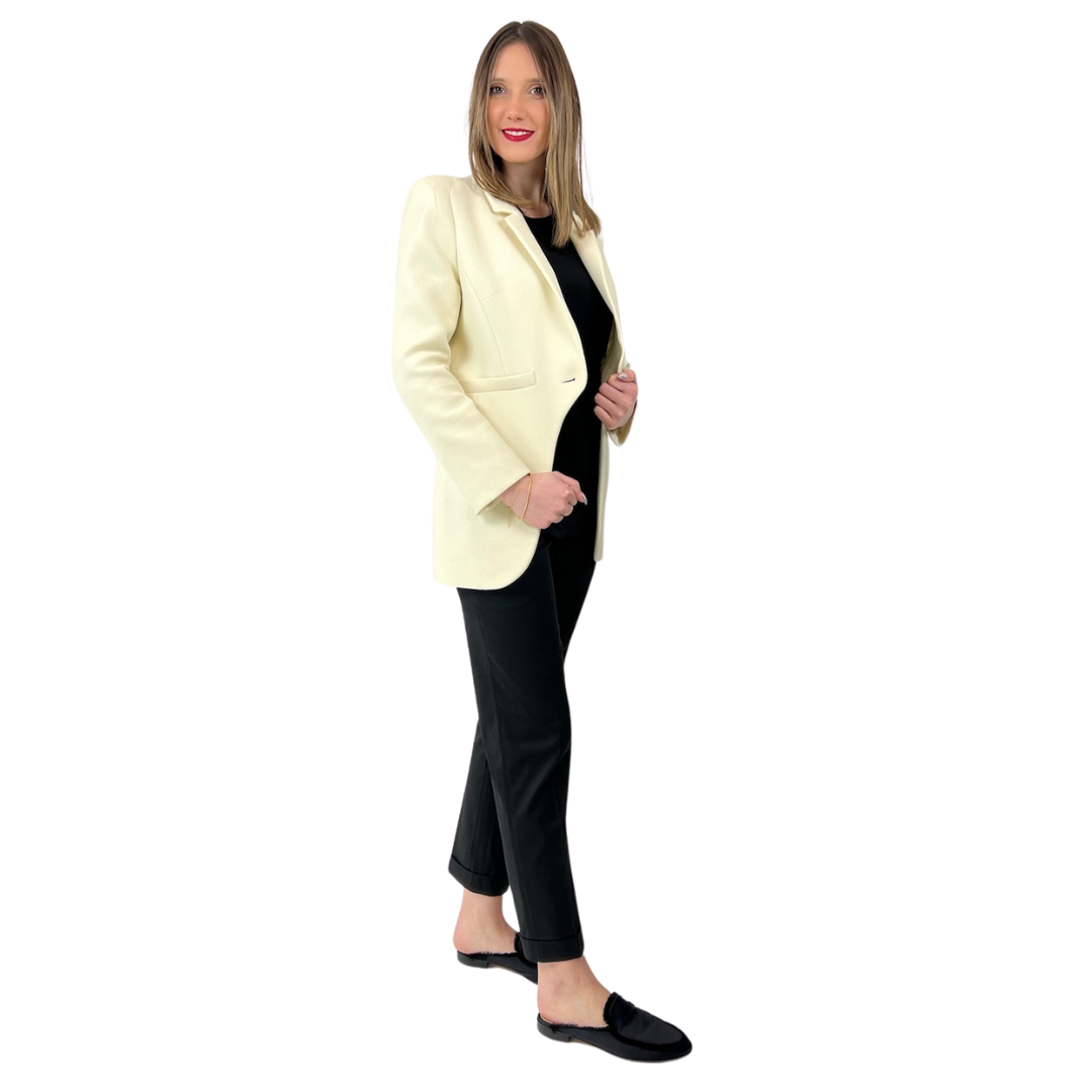 CARVEN Giacca lunga panna
