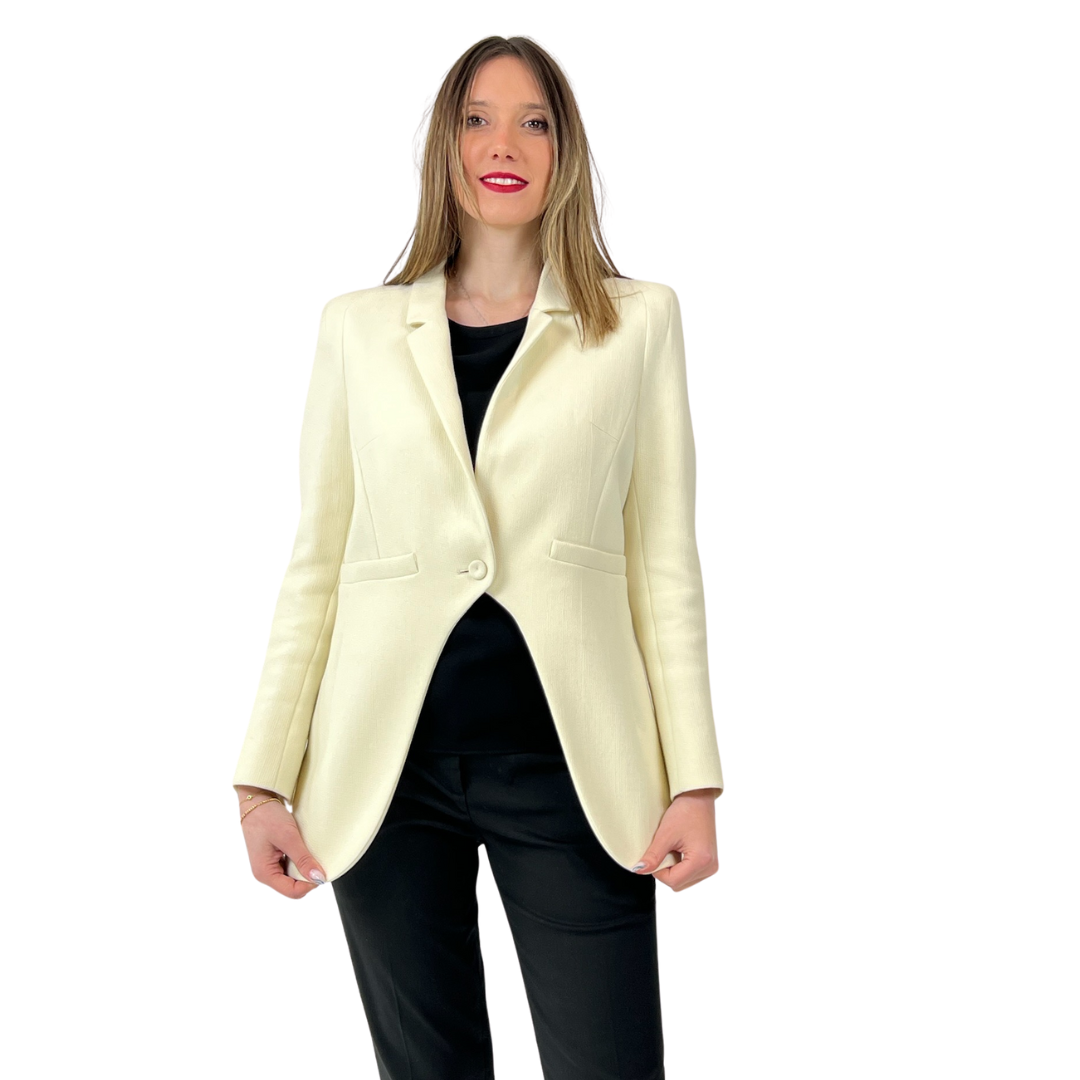 CARVEN Giacca lunga panna