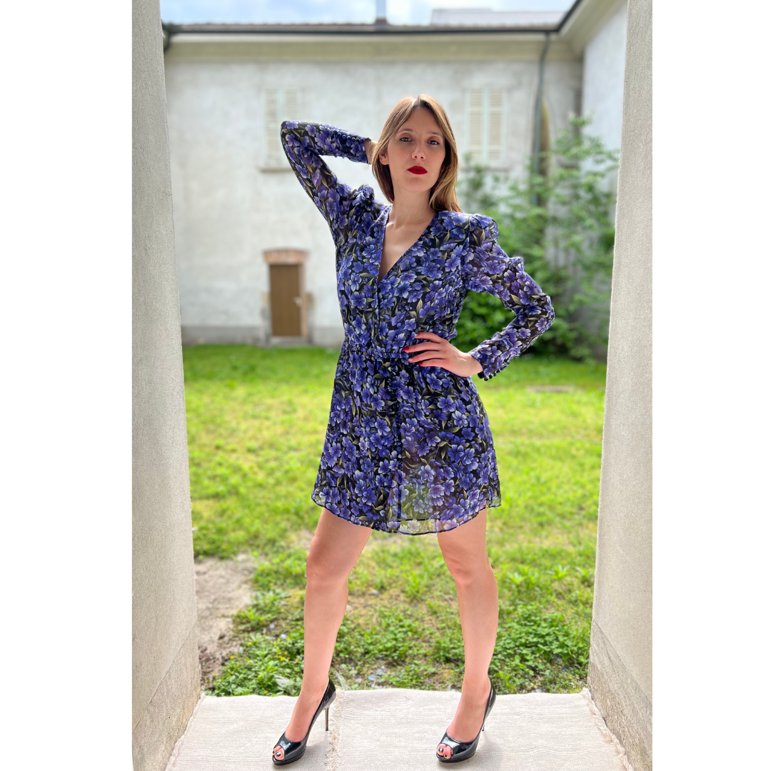 THE KOOPLES PARIS Abito a fiori viola