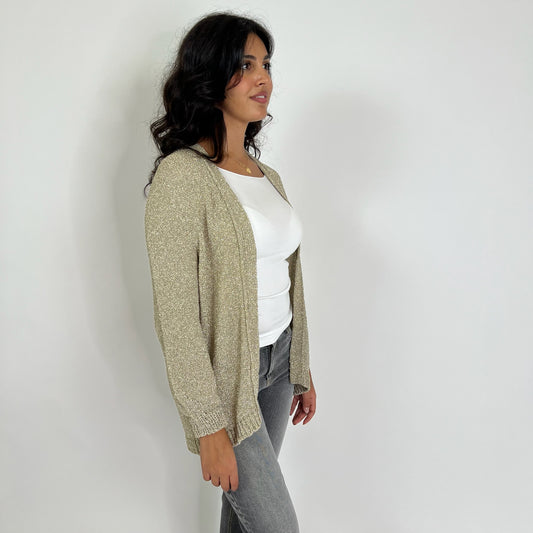 ESSENTIEL ANTWERP Cardigan aperto lamè oro