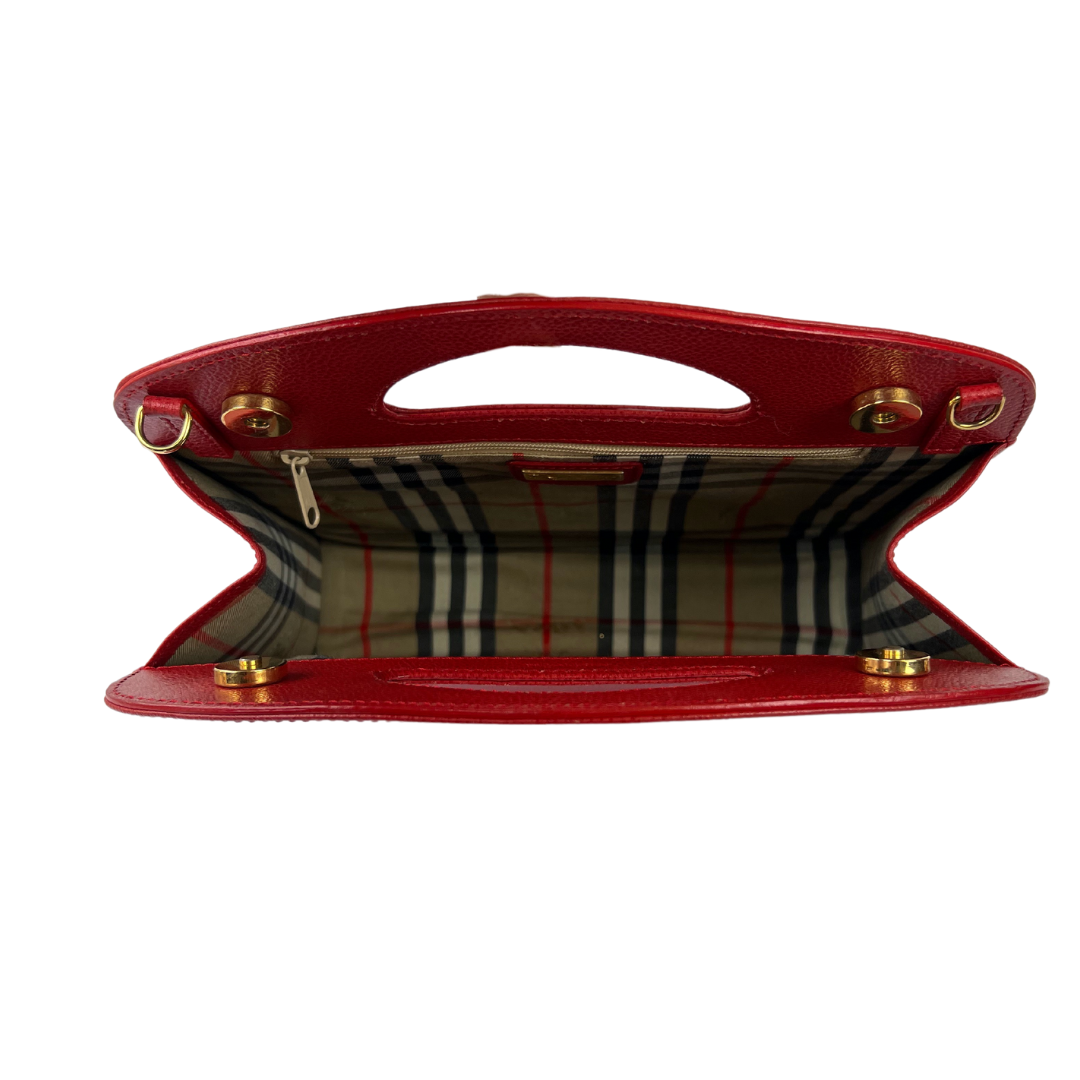 BURBERRY Borsa rigida rossa