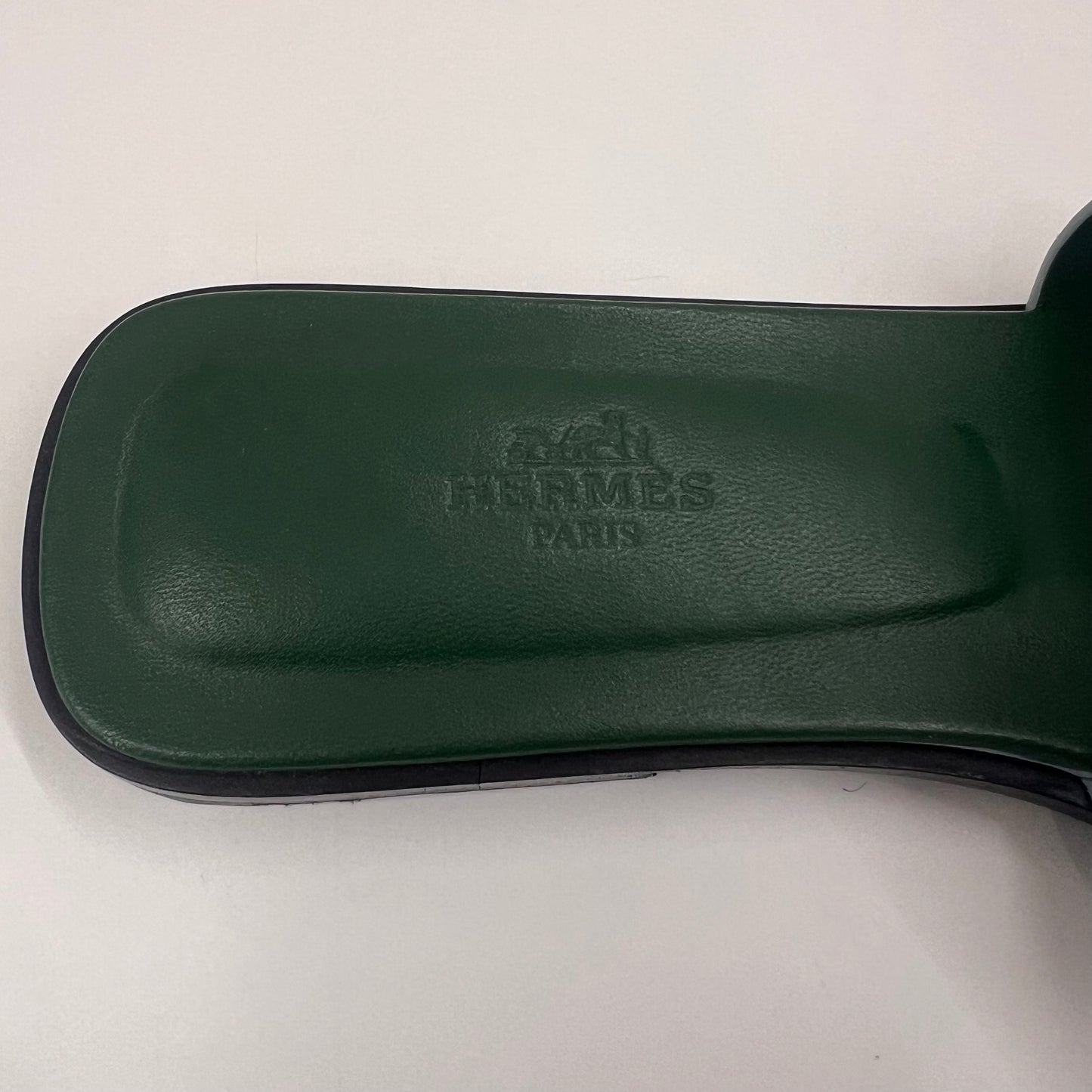 HERMES Sandali Oran bicolor verde e azzurro
