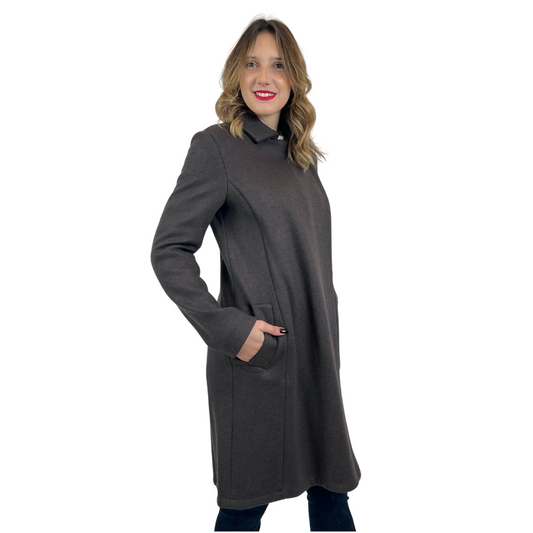 AGNONA Cappotto in tessuto di lana colore testa di moro