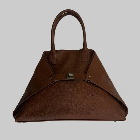 AKRIS Borsa AI in pelle martellata marrone