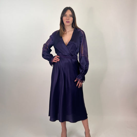 ALBERTA FERRETTI Abito lungo in seta viola