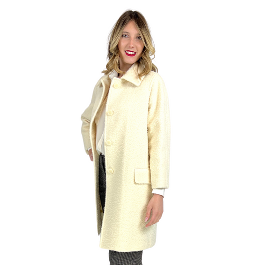 ASPESI Cappotto bouclé panna