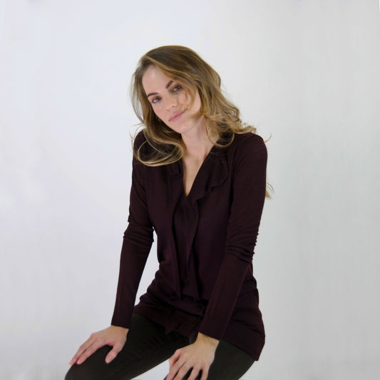 ASPESI Casacca in maglia di merinos burgundi