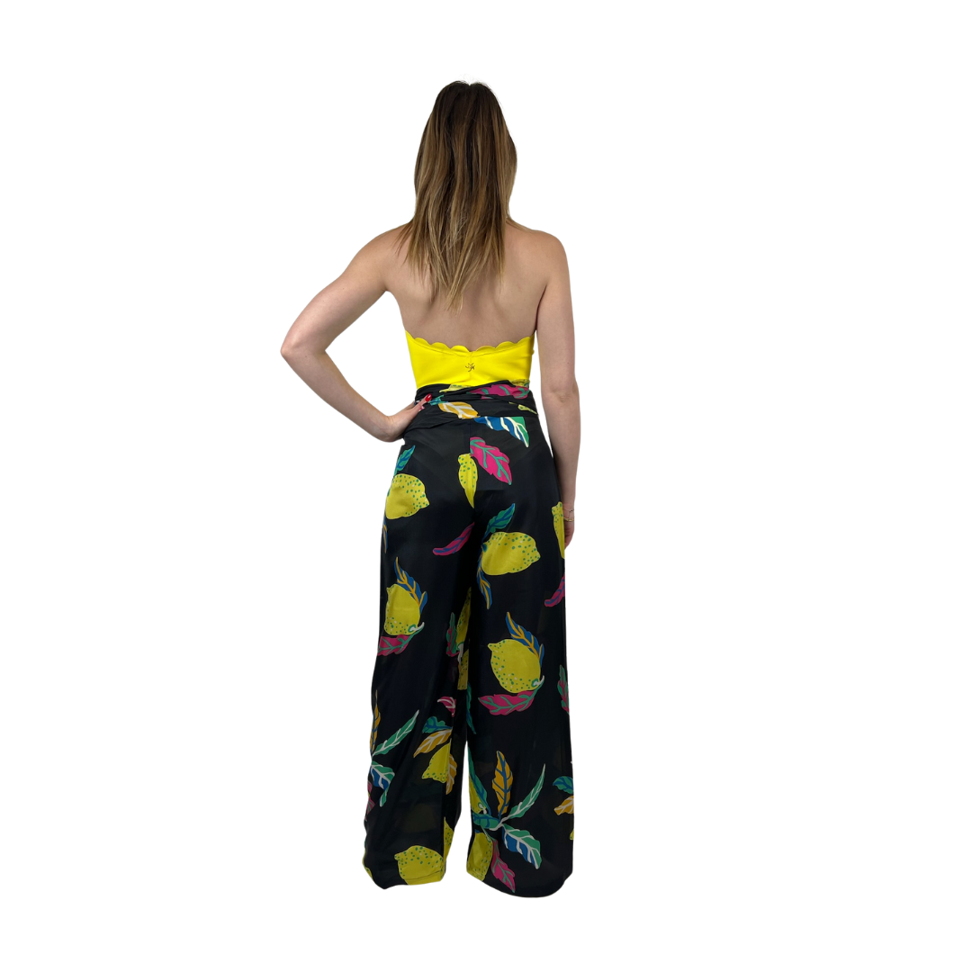 ASPESI Pantalone in seta stampa limoni