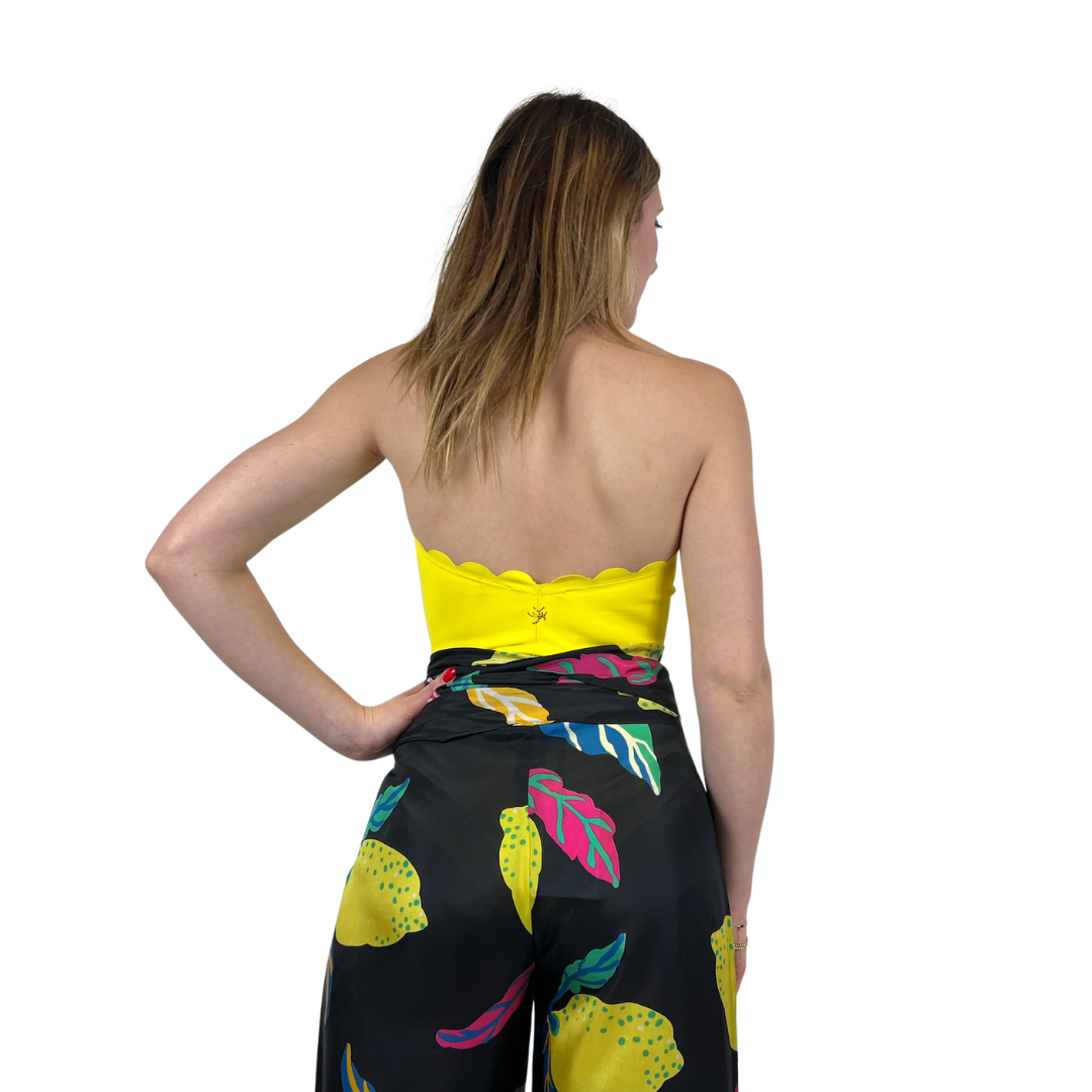 ASPESI Pantalone in seta stampa limoni