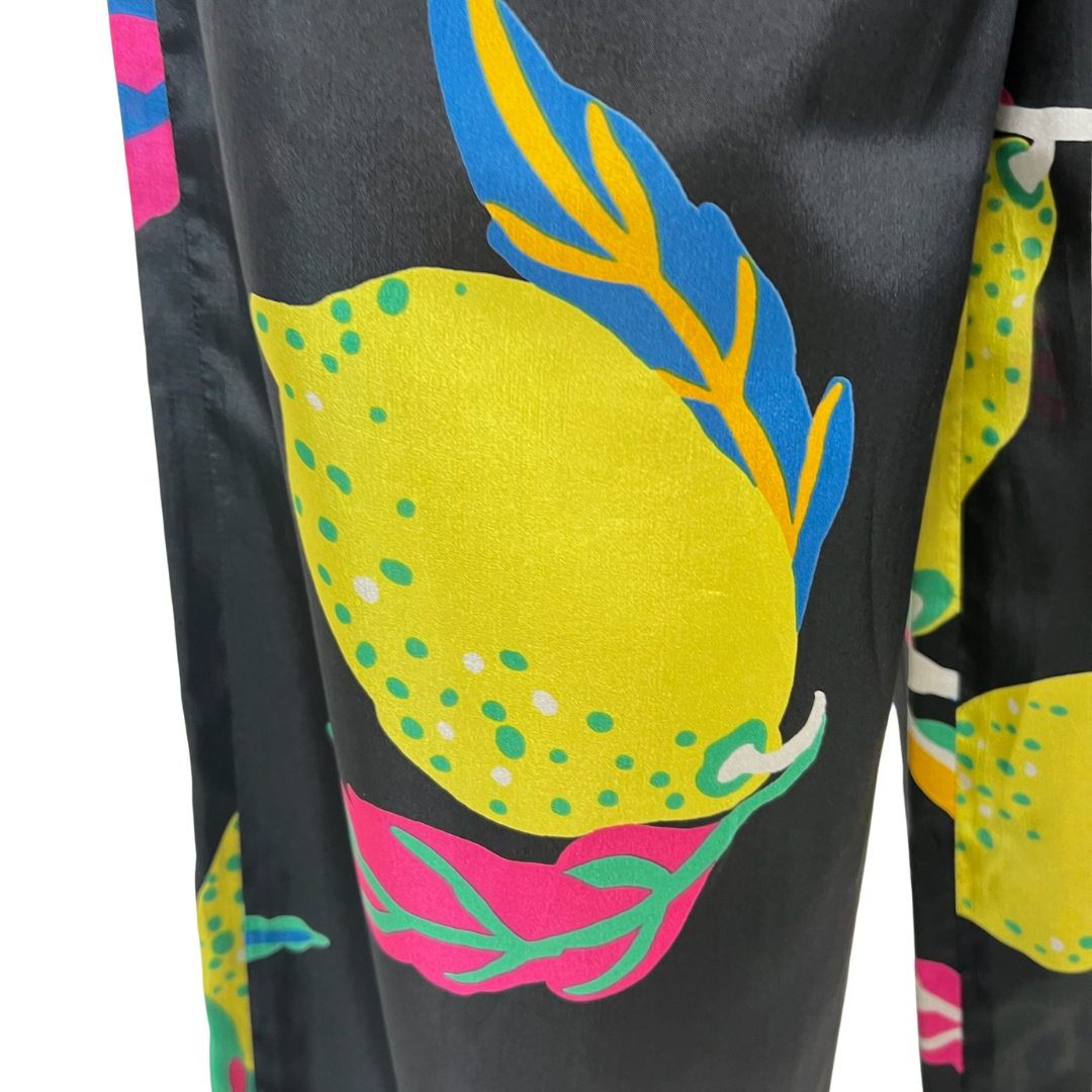 ASPESI Pantalone in seta stampa limoni