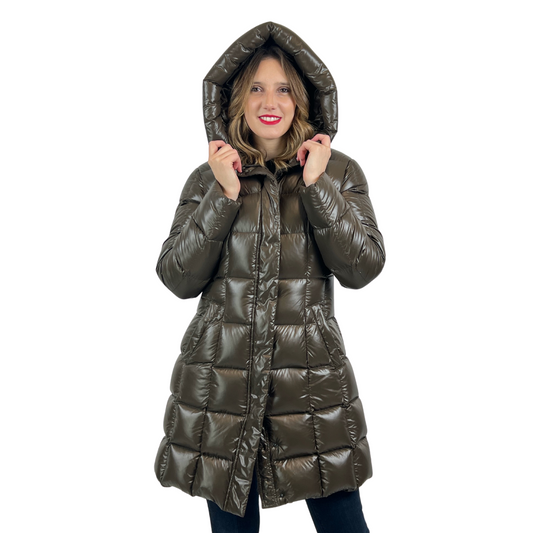 ASPESI Piumino lungo trapuntato marrone