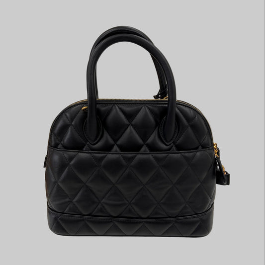 BALENCIAGA Borsa "B. Ville" in pelle nera matelassé arrotondata