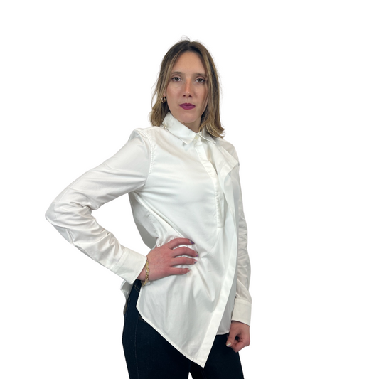 BALENCIAGA Camicia casacca bianca in cotone