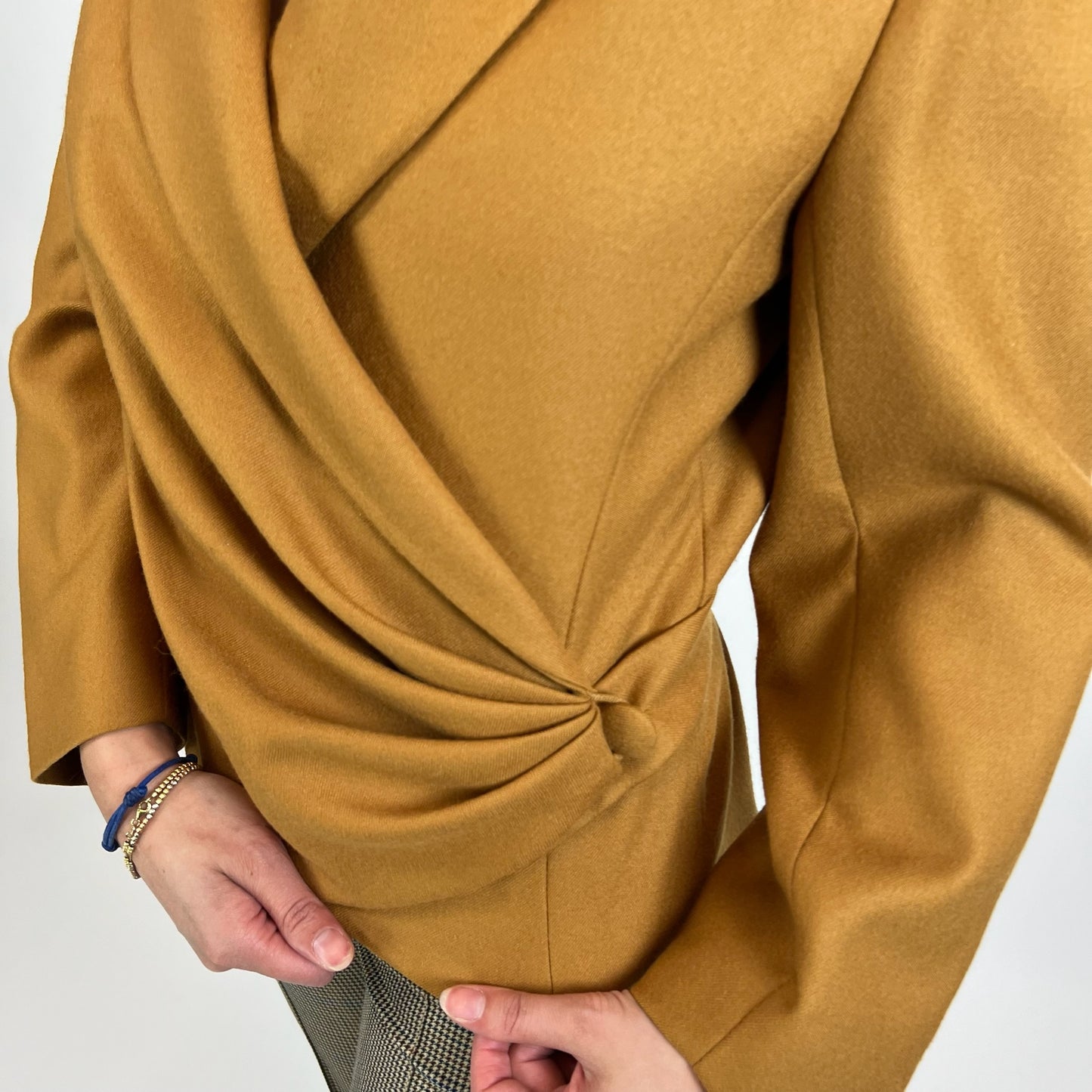 BALENCIAGA Giacca blazer in lana giallo ocra