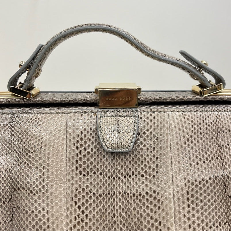 BOSS Borsa grigia sfumata in pitone