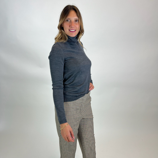 BOSS Pull dolcevita in lana grigio