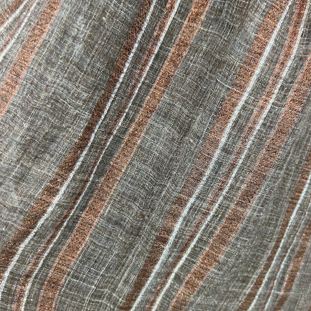 BRUNELLO CUCINELLI Maxi stola in cotone e lino marrone