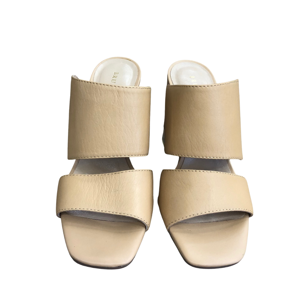 BRUNO PREMI Sandali beige con fondo tacco plexiglass