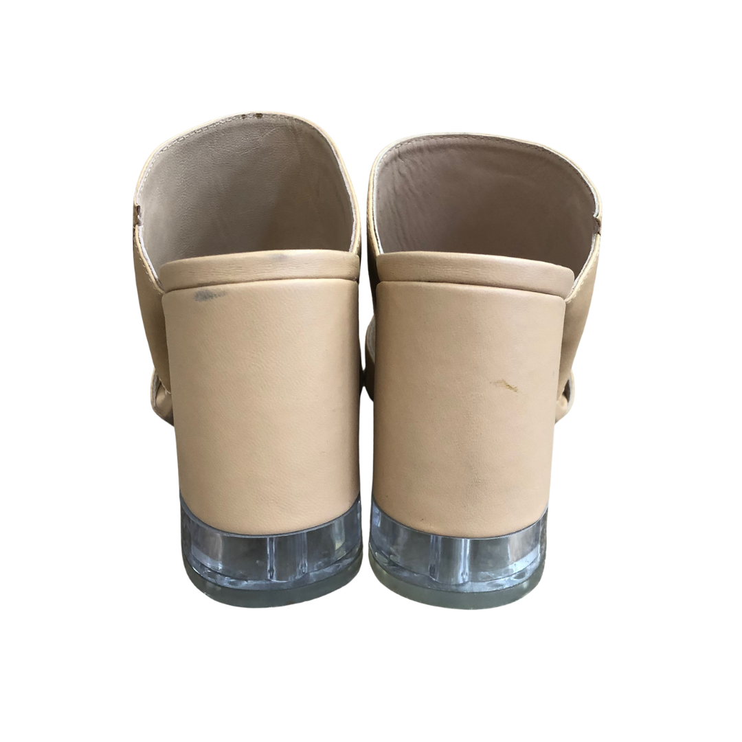 BRUNO PREMI Sandali beige con fondo tacco plexiglass